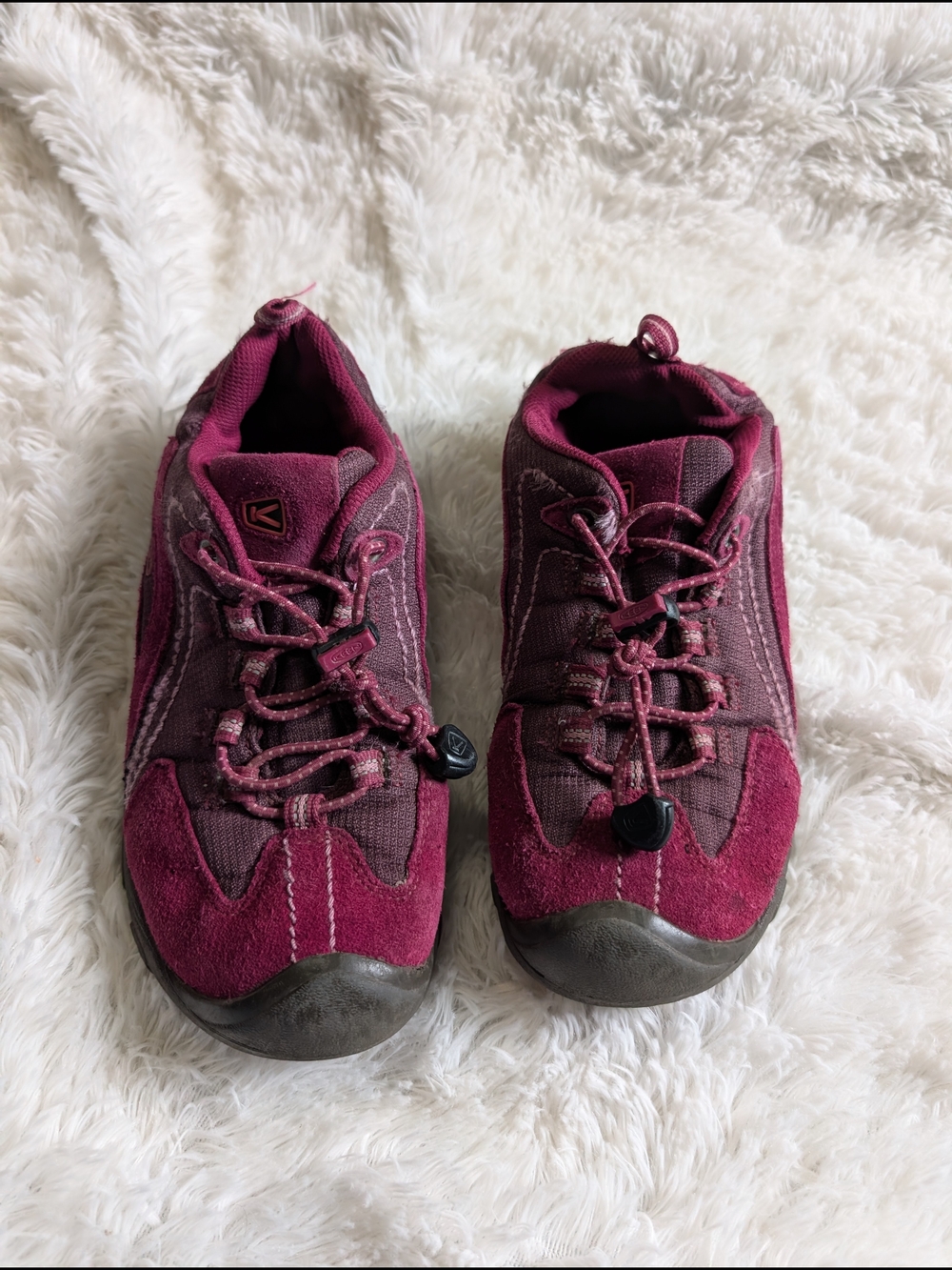 Keen Deep Dark Pink Active Lace Up Leather Outdoor Hiking Shoes Size 4